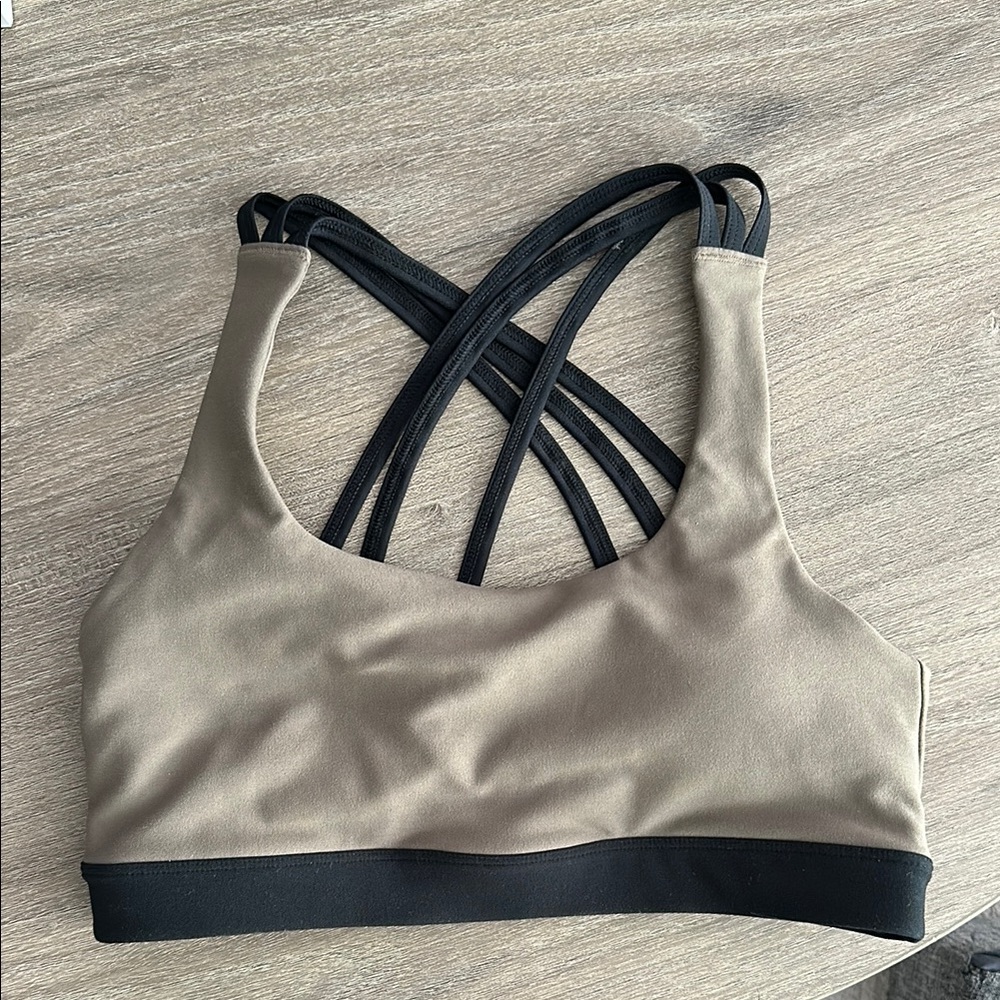 Tan and Black Sports Bra YPB